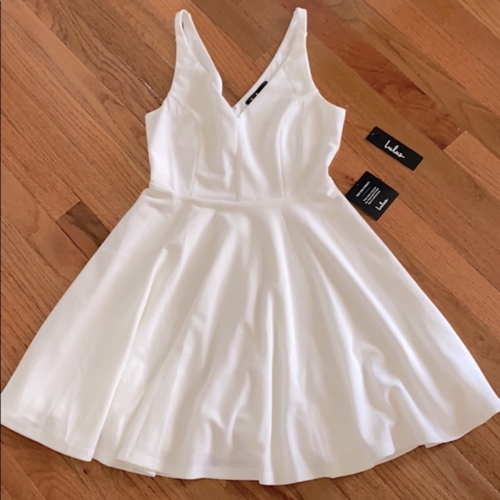lulus white mini skater dress